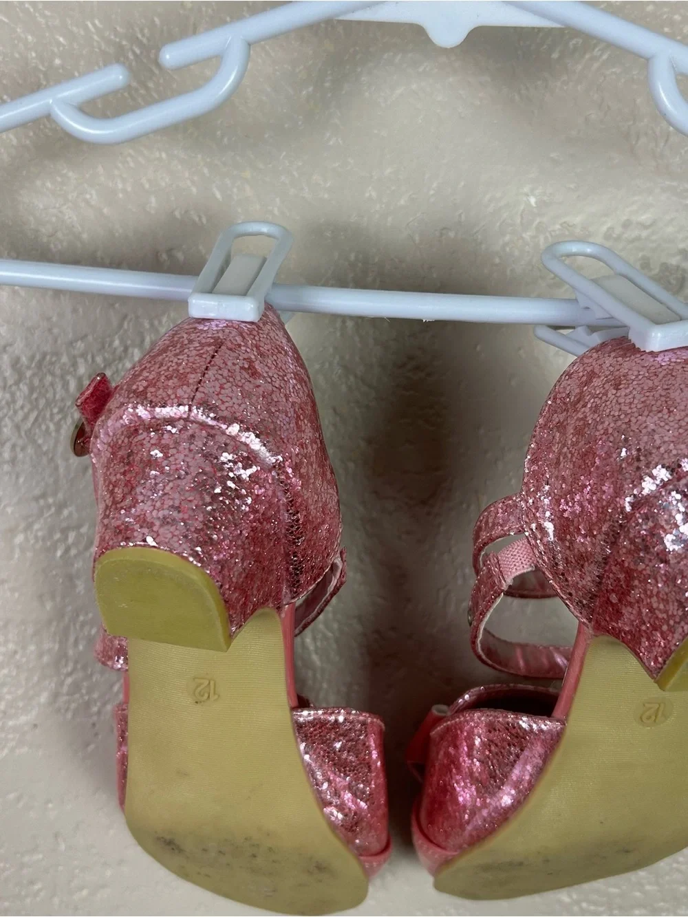 Disney Princess Pink Glitter Girls' Dress Shoes with Bow and Jewel